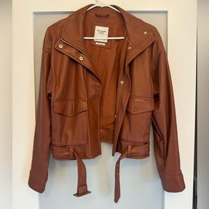 Abercrombie Vegan Leather Bomber Jacket